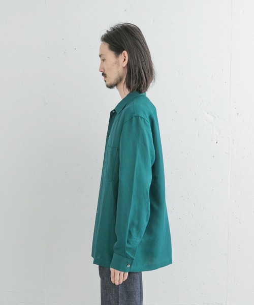 URBAN RESEARCH（アーバンリサーチ）の「ヴィスコースリネンボックスシャツ（シャツ/ブラウス・メンズ・ネイビー/グリーン・MEDIUM/LARGE）」の6枚目の写真