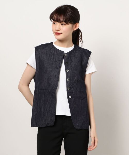 mizuiroind（ミズイロインド）の「mizuiro ind デニムベスト（ベスト・レディース・ネイビー/ブラック・FREE）」の12枚目の写真