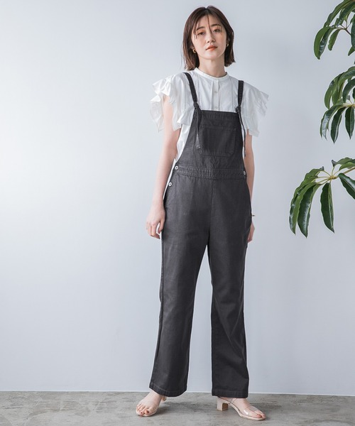 A part by（アパートバイ）の「Coオーバーオール　951251（サロペット/オーバーオール・レディース・チャコールグレー/アイボリー・MEDIUM/LARGE）」の6枚目の写真