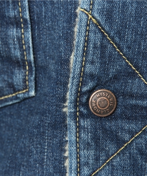 HYSTERIC GLAMOUR（ヒステリックグラマー）の「SブロークンデニムランチCO（デニムジャケット・メンズ・インディゴブルー/ダークインディゴブルー・LARGE/SMALL/MEDIUM）」の5枚目の写真
