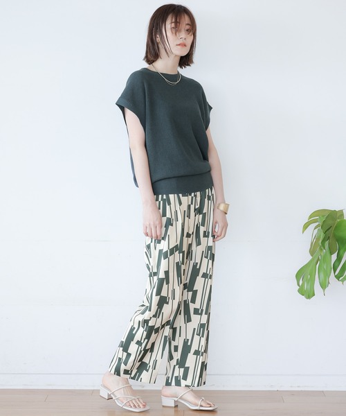 A part by（アパートバイ）の「Poキカガラストレートパンツ　954837（その他パンツ・レディース・チャコールグレー/グリーン・MEDIUM/LARGE）」の10枚目の写真