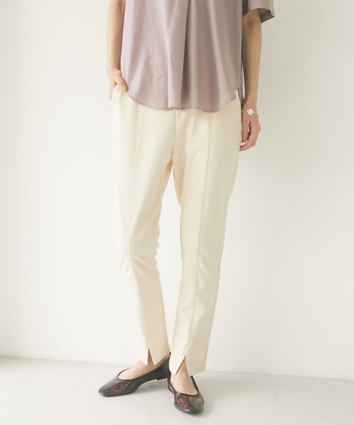 CRAFT STANDARD BOUTIQUE（クラフトスタンダードブティック）の「フロントスリットレギンスパンツ　＊（その他パンツ・レディース・アイボリー/ブラック/モカ/ライトブルー・M/L）」の2枚目の写真