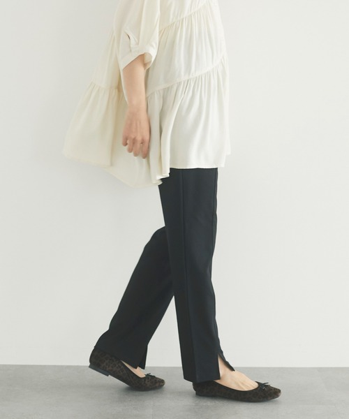 CRAFT STANDARD BOUTIQUE（クラフトスタンダードブティック）の「フロントスリットレギンスパンツ　＊（その他パンツ・レディース・アイボリー/ブラック/モカ/ライトブルー・M/L）」の3枚目の写真