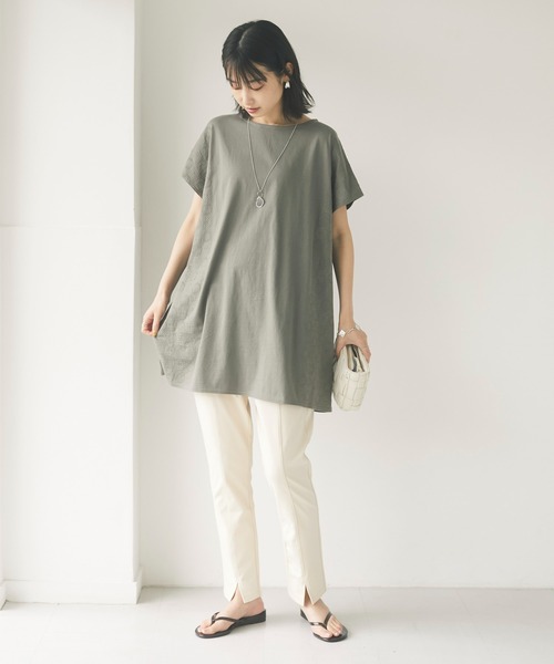 CRAFT STANDARD BOUTIQUE（クラフトスタンダードブティック）の「フロントスリットレギンスパンツ　＊（その他パンツ・レディース・アイボリー/ブラック/モカ/ライトブルー・M/L）」の6枚目の写真