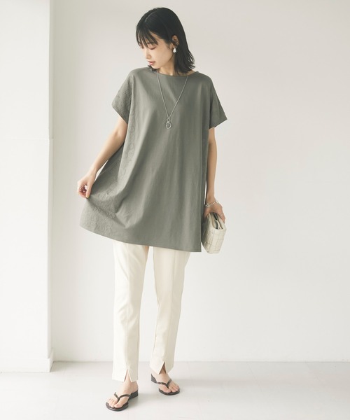 CRAFT STANDARD BOUTIQUE（クラフトスタンダードブティック）の「フロントスリットレギンスパンツ　＊（その他パンツ・レディース・アイボリー/ブラック/モカ/ライトブルー・M/L）」の7枚目の写真