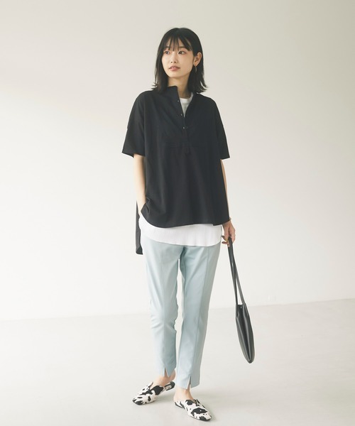 CRAFT STANDARD BOUTIQUE（クラフトスタンダードブティック）の「フロントスリットレギンスパンツ　＊（その他パンツ・レディース・アイボリー/ブラック/モカ/ライトブルー・M/L）」の9枚目の写真