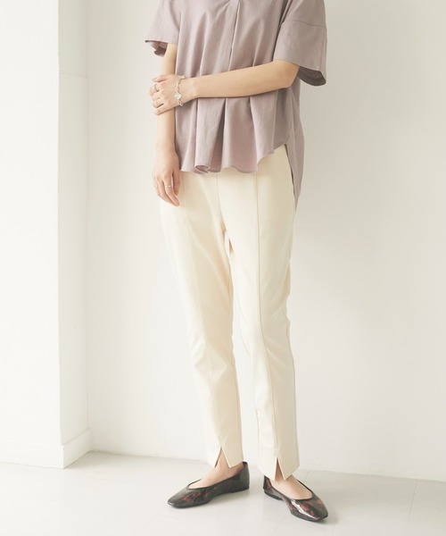 CRAFT STANDARD BOUTIQUE（クラフトスタンダードブティック）の「フロントスリットレギンスパンツ　＊（その他パンツ・レディース・アイボリー/ブラック/モカ/ライトブルー・M/L）」の8枚目の写真