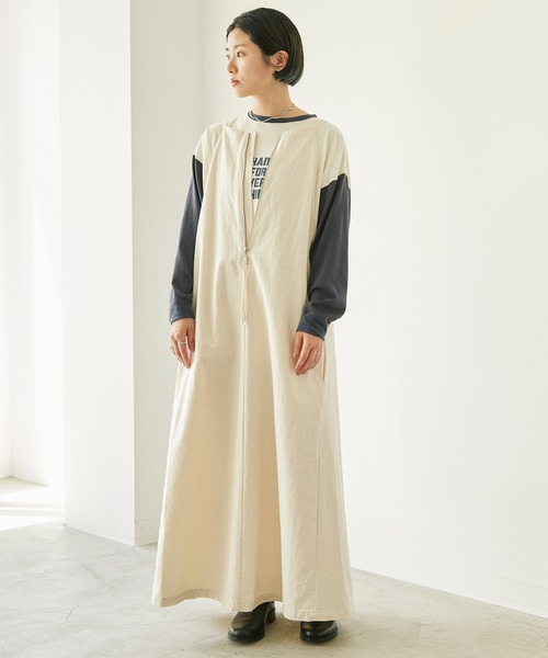 nitca（ニトカ）の「オーガニックコットンネップツイル　キャミワンピース（ワンピース・レディース・キナリ・FREE）」の15枚目の写真