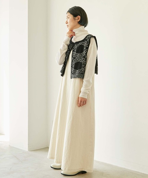 nitca（ニトカ）の「オーガニックコットンネップツイル　キャミワンピース（ワンピース・レディース・キナリ・FREE）」の10枚目の写真