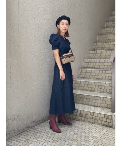 MOUSSY(マウジー)の「SIDE LACE UP ドレス(ワンピース・レディース・オレンジ/ライトブラック/ブルー・2/1)」の8枚目の写真