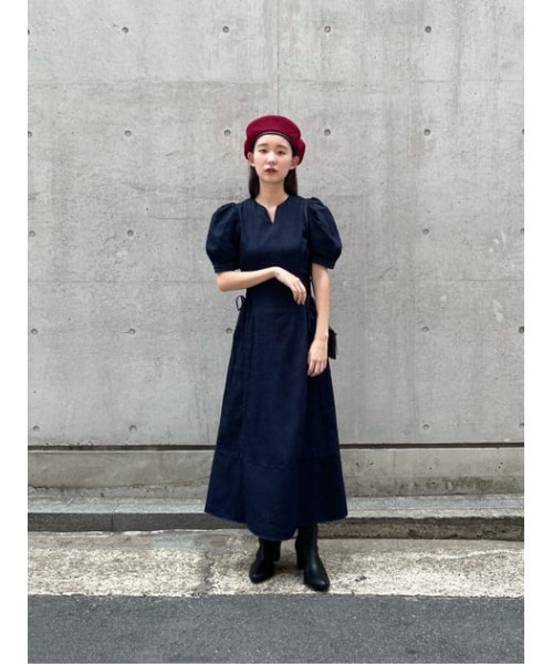 MOUSSY(マウジー)の「SIDE LACE UP ドレス(ワンピース・レディース・オレンジ/ライトブラック/ブルー・2/1)」の11枚目の写真
