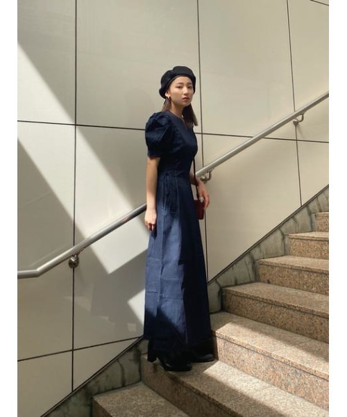 MOUSSY(マウジー)の「SIDE LACE UP ドレス(ワンピース・レディース・オレンジ/ライトブラック/ブルー・2/1)」の20枚目の写真