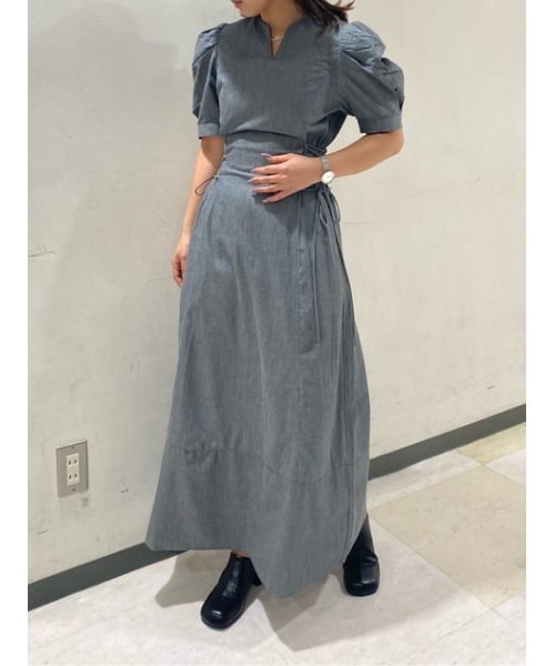 MOUSSY(マウジー)の「SIDE LACE UP ドレス(ワンピース・レディース・オレンジ/ライトブラック/ブルー・2/1)」の22枚目の写真