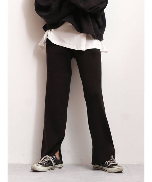 Ungrid（アングリッド）の「リブニットパンツ（その他パンツ・レディース・アイボリー/ブラック/ブラウン・FREE）」の2枚目の写真