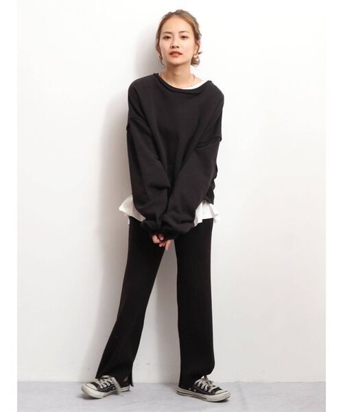 Ungrid（アングリッド）の「リブニットパンツ（その他パンツ・レディース・アイボリー/ブラック/ブラウン・FREE）」の4枚目の写真