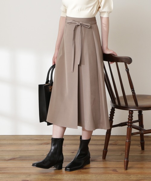 N.（N. Natural Beauty Basic）（エヌエヌナチュラルビューティーベーシック）の「【S Size Line】◆スモーキーカラーラップ風スカート（スカート・レディース・ブルー/モカ/イエロー/ライトカーキ・MEDIUM/SMALL）」の14枚目の写真