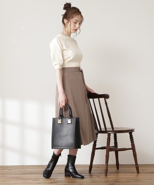 N.（N. Natural Beauty Basic）（エヌエヌナチュラルビューティーベーシック）の「【S Size Line】◆スモーキーカラーラップ風スカート（スカート・レディース・ブルー/モカ/イエロー/ライトカーキ・MEDIUM/SMALL）」の16枚目の写真