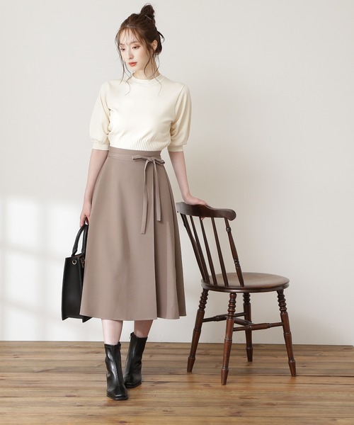 N.（N. Natural Beauty Basic）（エヌエヌナチュラルビューティーベーシック）の「【S Size Line】◆スモーキーカラーラップ風スカート（スカート・レディース・ブルー/モカ/イエロー/ライトカーキ・MEDIUM/SMALL）」の6枚目の写真