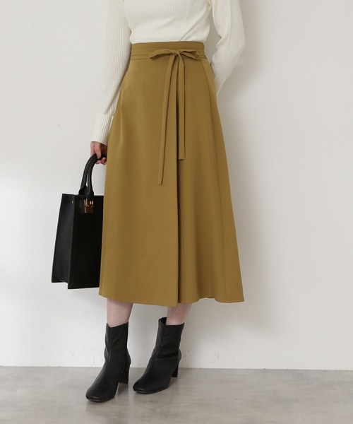 N.（N. Natural Beauty Basic）（エヌエヌナチュラルビューティーベーシック）の「【S Size Line】◆スモーキーカラーラップ風スカート（スカート・レディース・ブルー/モカ/イエロー/ライトカーキ・MEDIUM/SMALL）」の15枚目の写真