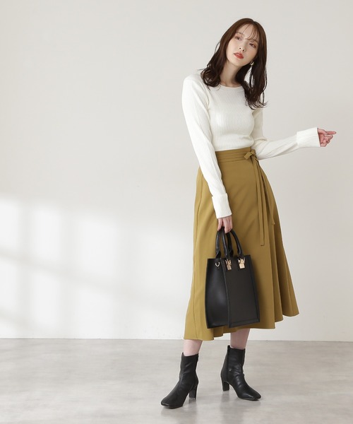 N.（N. Natural Beauty Basic）（エヌエヌナチュラルビューティーベーシック）の「【S Size Line】◆スモーキーカラーラップ風スカート（スカート・レディース・ブルー/モカ/イエロー/ライトカーキ・MEDIUM/SMALL）」の17枚目の写真