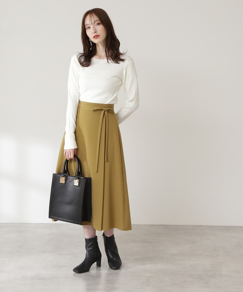 N.（N. Natural Beauty Basic）（エヌエヌナチュラルビューティーベーシック）の「【S Size Line】◆スモーキーカラーラップ風スカート（スカート・レディース・ブルー/モカ/イエロー/ライトカーキ・MEDIUM/SMALL）」の7枚目の写真