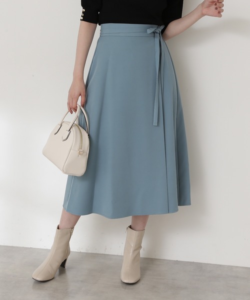 N.（N. Natural Beauty Basic）（エヌエヌナチュラルビューティーベーシック）の「【S Size Line】◆スモーキーカラーラップ風スカート（スカート・レディース・ブルー/モカ/イエロー/ライトカーキ・MEDIUM/SMALL）」の10枚目の写真