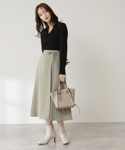 N.（N. Natural Beauty Basic）（エヌエヌナチュラルビューティーベーシック）の「【S Size Line】◆スモーキーカラーラップ風スカート（スカート・レディース・ブルー/モカ/イエロー/ライトカーキ・MEDIUM/SMALL）」の18枚目の写真