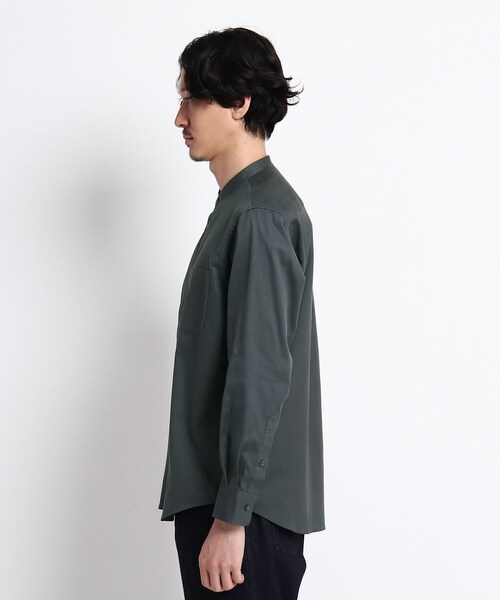 TAKEO KIKUCHI（タケオキクチ）の「◆ワンポイント 刺繍 バンドカラー シャツ（シャツ/ブラウス・メンズ・チャコールグレー/ブラウン系その他/ライトブルー・02/03）」の9枚目の写真