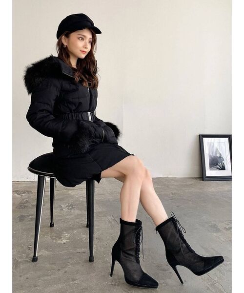 RESEXXY（リゼクシー）の「フード付ダウンコート（ダウンジャケット/コート・レディース・ホワイト/ブラック/ベージュ・SMALL/MEDIUM）」の7枚目の写真