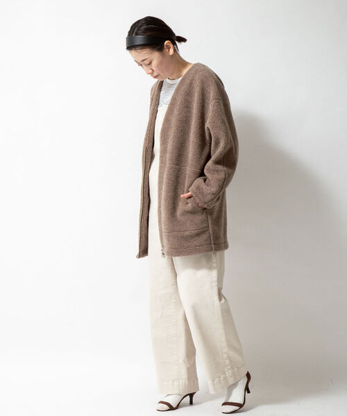 NOLLEY’S(ノーリーズ)の「◇【WEB限定カラーあり】ボアVネックジップブルゾン(ブルゾン・レディース・ブラック/グレー系その他/グレー系その他2・FREE)」の13枚目の写真