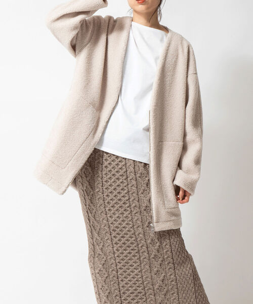 NOLLEY’S(ノーリーズ)の「◇【WEB限定カラーあり】ボアVネックジップブルゾン(ブルゾン・レディース・ブラック/グレー系その他/グレー系その他2・FREE)」の18枚目の写真