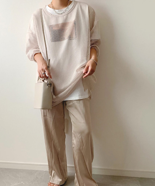 ISOOK（アイスー）の「Mesh over top / メッシュオーバートップス（mi select）（その他トップス・レディース・ホワイト/ブラック/ベージュ・FREE）」の12枚目の写真