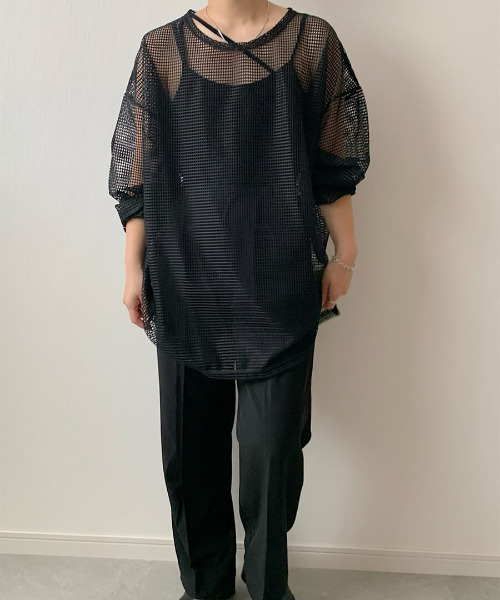 ISOOK（アイスー）の「Mesh over top / メッシュオーバートップス（mi select）（その他トップス・レディース・ホワイト/ブラック/ベージュ・FREE）」の15枚目の写真