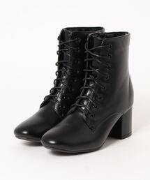 NOFALL | ラウンドトゥレースアップ太ヒールブーツ(ブーツ)