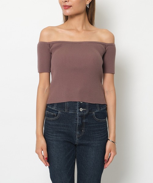 SPIRALGIRL（スパイラルガール）の「オフショルダーリブニット（ニット/セーター・レディース・ブラック/モカ・FREE）」の16枚目の写真