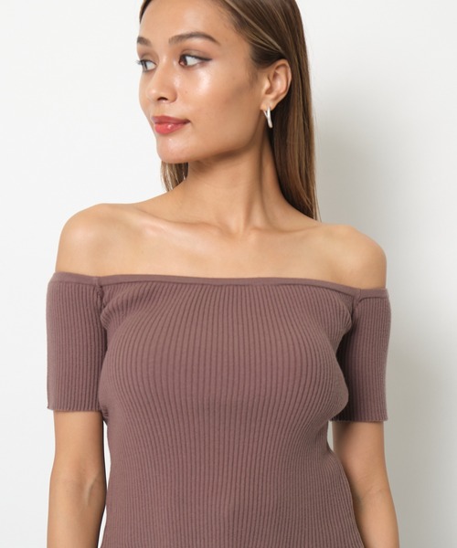 SPIRALGIRL（スパイラルガール）の「オフショルダーリブニット（ニット/セーター・レディース・ブラック/モカ・FREE）」の21枚目の写真