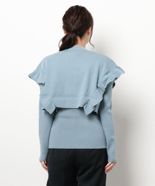 LOWRYS FARM（ローリーズファーム）の「フリルニット２Ｐ　216172（ニット/セーター・レディース・ブラック/ベージュ/グリーン/ブルー/グリーン系その他/ブラウン・FREE）」の7枚目の写真