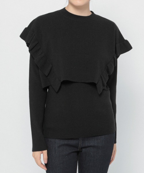 LOWRYS FARM（ローリーズファーム）の「フリルニット２Ｐ　216172（ニット/セーター・レディース・ブラック/ベージュ/グリーン/ブルー/グリーン系その他/ブラウン・FREE）」の19枚目の写真