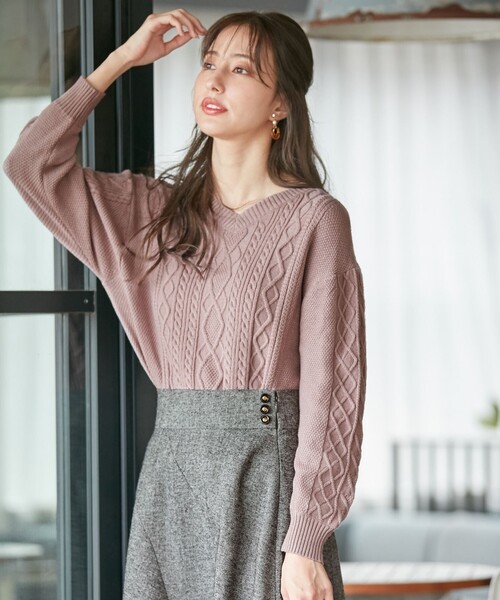 ANY SIS（エニィスィス）の「【前後着用可能】2WAYケーブル ニット