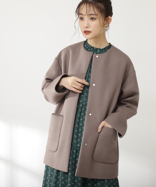 N.（N. Natural Beauty Basic）（エヌエヌナチュラルビューティーベーシック）の「【S Size Line】◆ハミルトン　テントラインショートコート（その他アウター・レディース・ライトグレー/ネイビー/モカ・SMALL/MEDIUM）」の2枚目の写真