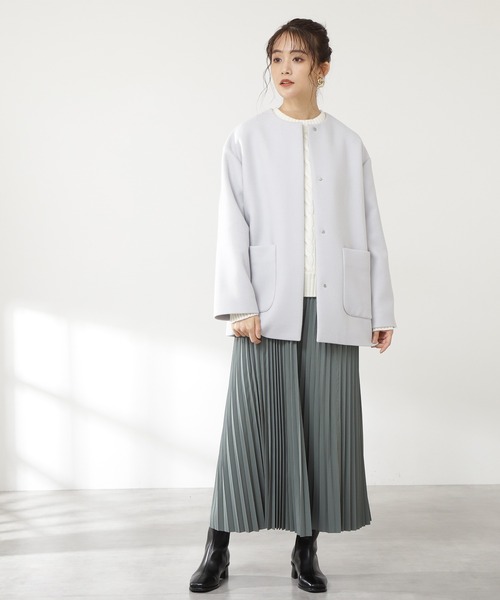 N.（N. Natural Beauty Basic）（エヌエヌナチュラルビューティーベーシック）の「【S Size Line】◆ハミルトン　テントラインショートコート（その他アウター・レディース・ライトグレー/ネイビー/モカ・SMALL/MEDIUM）」の5枚目の写真