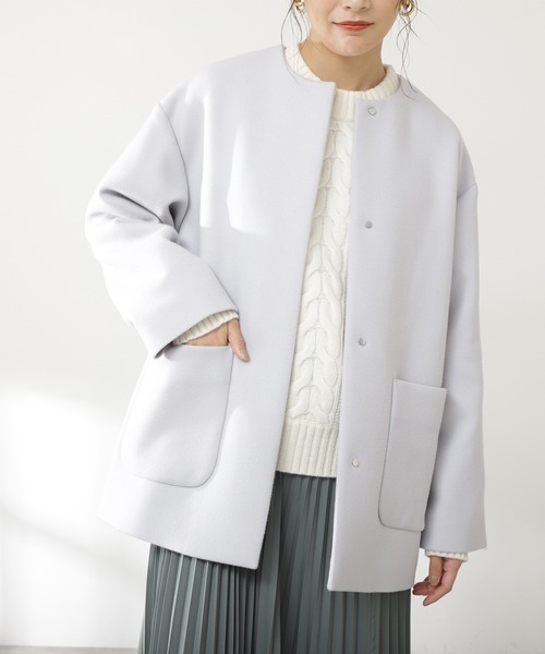 N.（N. Natural Beauty Basic）（エヌエヌナチュラルビューティーベーシック）の「【S Size Line】◆ハミルトン　テントラインショートコート（その他アウター・レディース・ライトグレー/ネイビー/モカ・SMALL/MEDIUM）」の7枚目の写真