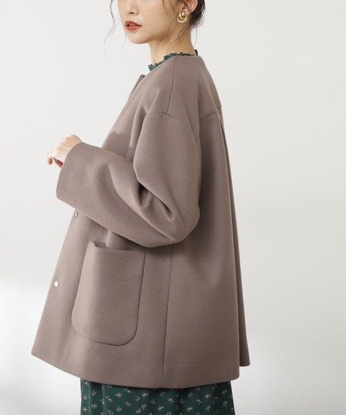 N.（N. Natural Beauty Basic）（エヌエヌナチュラルビューティーベーシック）の「【S Size Line】◆ハミルトン　テントラインショートコート（その他アウター・レディース・ライトグレー/ネイビー/モカ・SMALL/MEDIUM）」の8枚目の写真