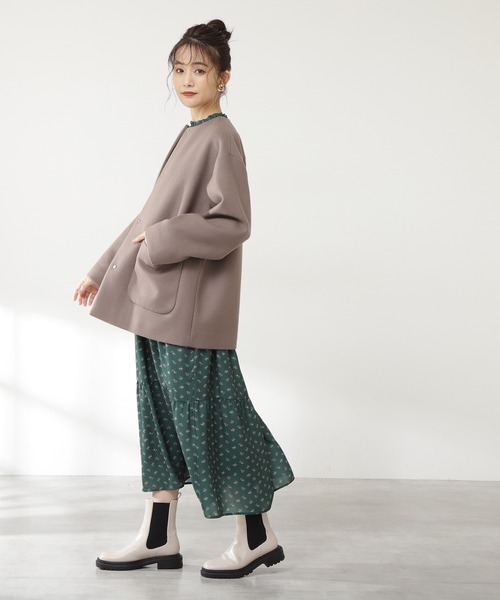 N.（N. Natural Beauty Basic）（エヌエヌナチュラルビューティーベーシック）の「【S Size Line】◆ハミルトン　テントラインショートコート（その他アウター・レディース・ライトグレー/ネイビー/モカ・SMALL/MEDIUM）」の4枚目の写真