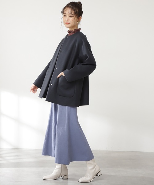 N.（N. Natural Beauty Basic）（エヌエヌナチュラルビューティーベーシック）の「【S Size Line】◆ハミルトン　テントラインショートコート（その他アウター・レディース・ライトグレー/ネイビー/モカ・SMALL/MEDIUM）」の12枚目の写真