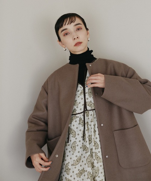 N.（N. Natural Beauty Basic）（エヌエヌナチュラルビューティーベーシック）の「【S Size Line】◆ハミルトン　テントラインショートコート（その他アウター・レディース・ライトグレー/ネイビー/モカ・SMALL/MEDIUM）」の21枚目の写真