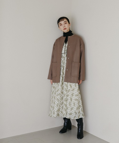 N.（N. Natural Beauty Basic）（エヌエヌナチュラルビューティーベーシック）の「【S Size Line】◆ハミルトン　テントラインショートコート（その他アウター・レディース・ライトグレー/ネイビー/モカ・SMALL/MEDIUM）」の22枚目の写真