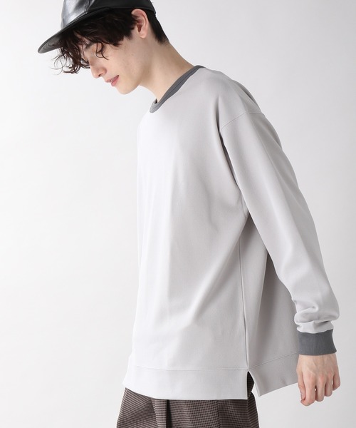 RAGEBLUE（レイジブルー）の「ダンボールツイル/クリーンカットソー/235630（Tシャツ/カットソー・メンズ・グレー/ブルー/キャメル・MEDIUM/LARGE）」の2枚目の写真