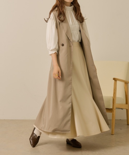 Ambre Neige(アンブルネージュ)の「【新色追加】ロングテーラージレベスト/WEB/EC限定商品(ベスト・レディース・ライトグレー/ベージュ/ライトブラウン/ブラック・FREE)」の3枚目の写真