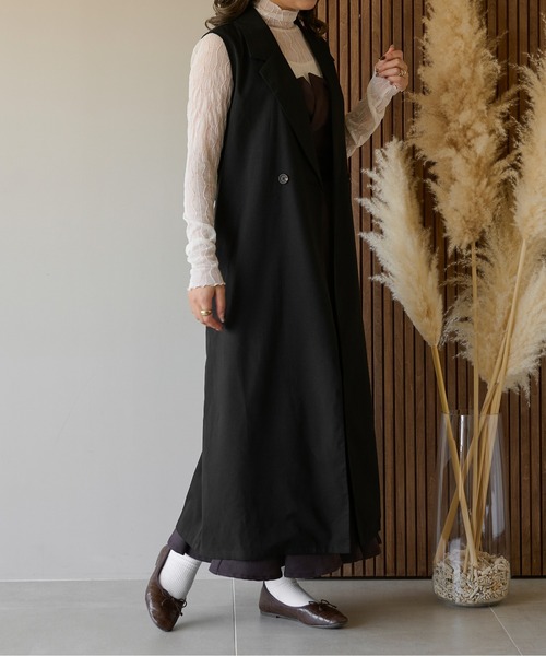 Ambre Neige(アンブルネージュ)の「【新色追加】ロングテーラージレベスト/WEB/EC限定商品(ベスト・レディース・ライトグレー/ベージュ/ライトブラウン/ブラック・FREE)」の17枚目の写真